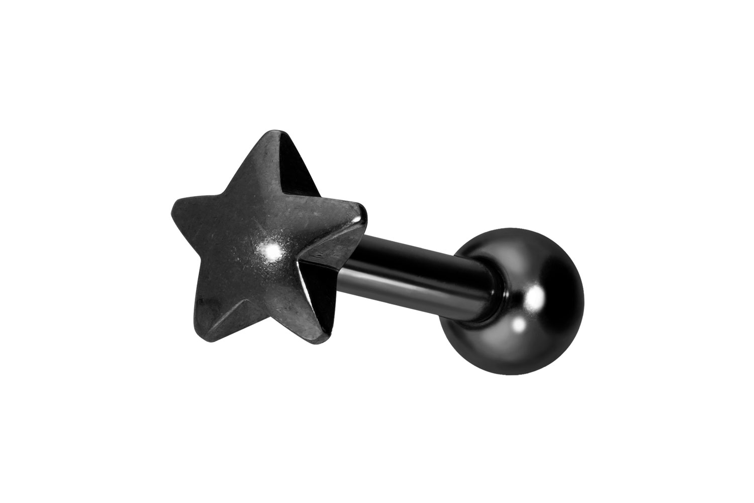 Titan Ohrpiercing mit Innengewinde STERN